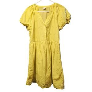 Peyton & Parker Neon Yellow Eyelet Mini Dress